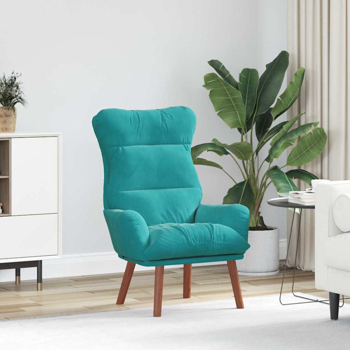 vidaXL Fotel relaksacyjny Turkusowy 69 x 74 x 93 cm Aksamit