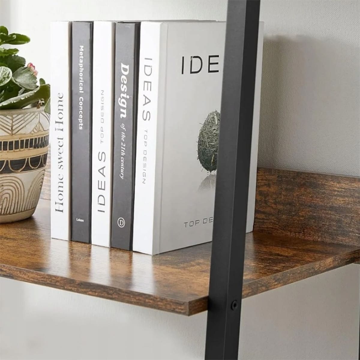 Regał industrialny 170 cm 5 półek metalowy loft na książki