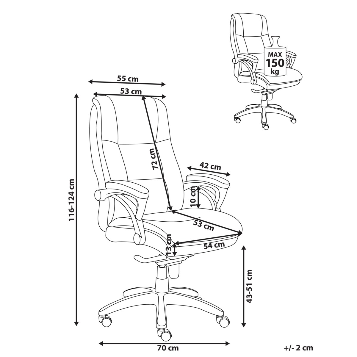 Krzesło dyrektorskie Obrotowy MAGNUS Len Szary