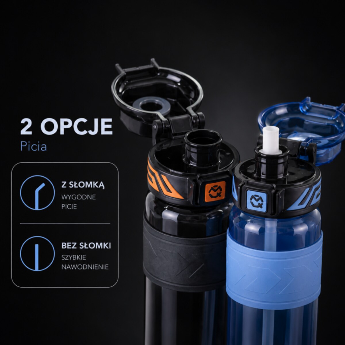 Butelka na wodę, sportowy bidon z miarką 680ML czarny BD64CZ