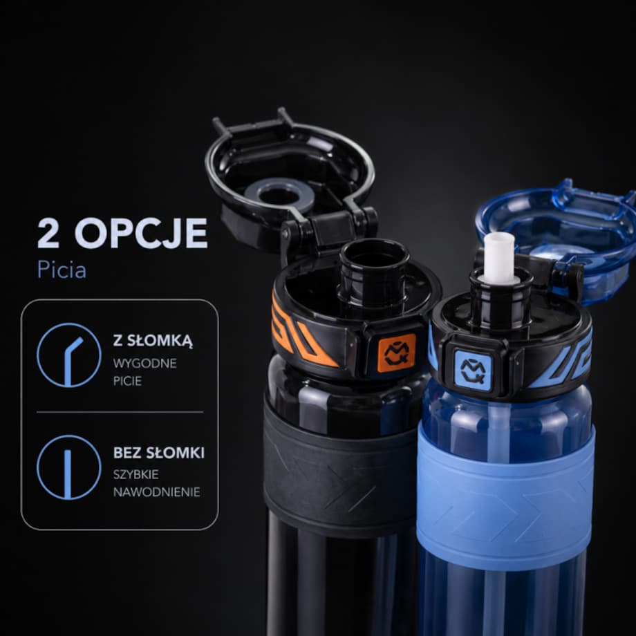 Butelka na wodę, sportowy bidon z miarką 680ML czarny BD64CZ