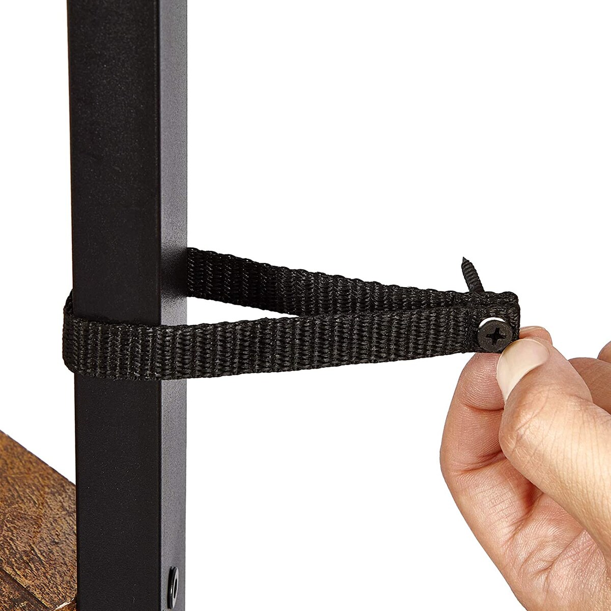 Regał Narożny Półka 45X34X125 Cm Rustykalny Brąz, Czarny