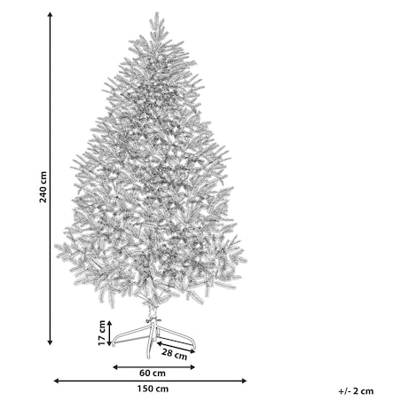 Ośnieżona sztuczna choinka świąteczna BASSIE 240 cm Biały