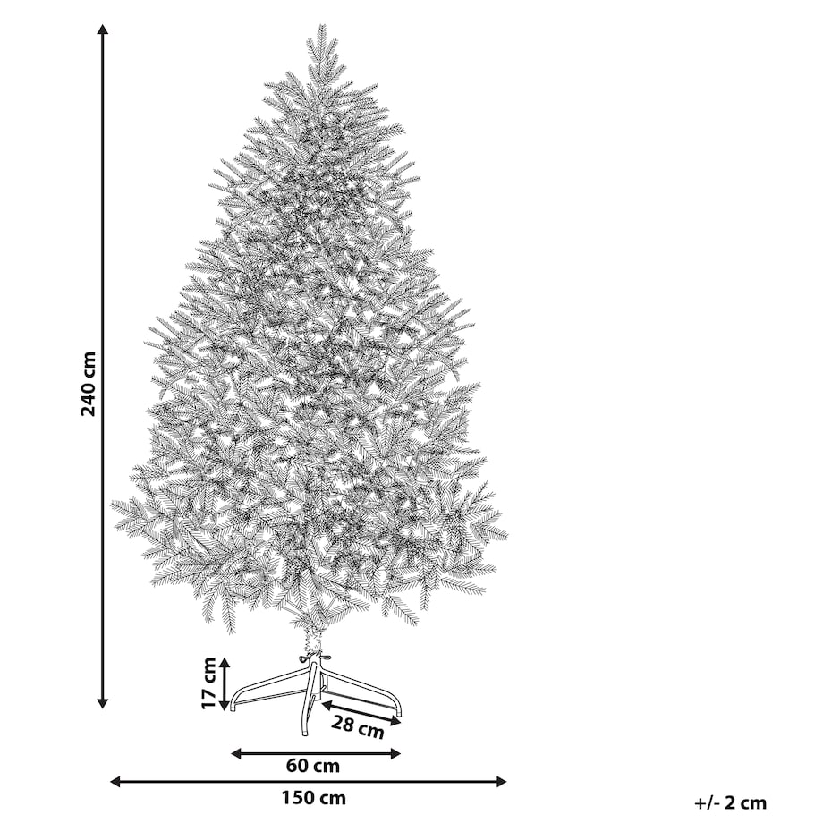 Ośnieżona sztuczna choinka świąteczna BASSIE 240 cm Biały
