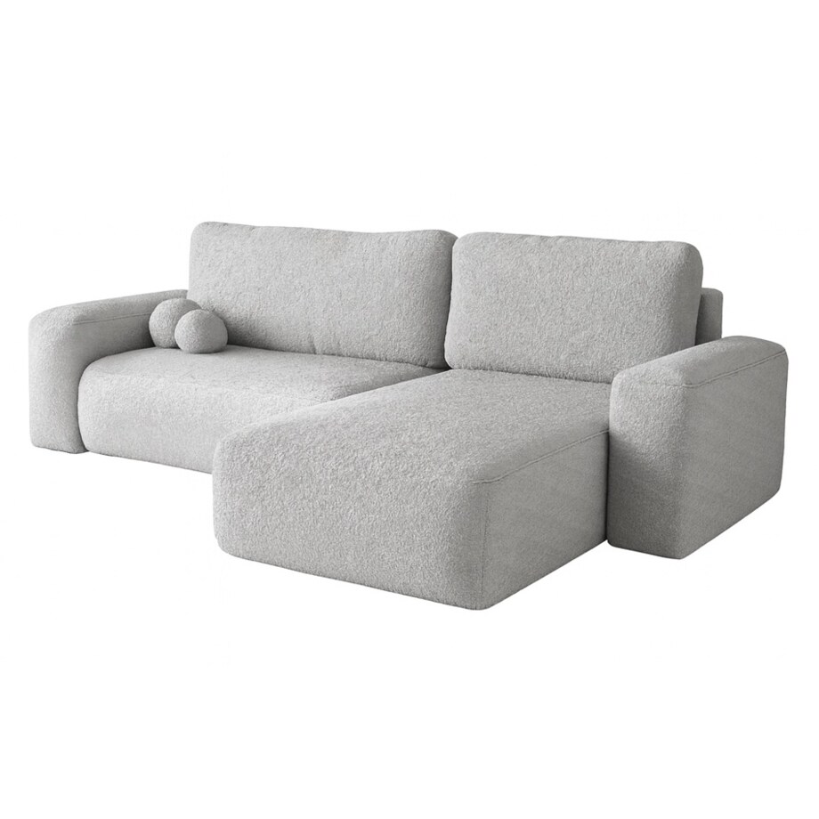 Narożnik Prawy ILO z funkcją spania i pojemnikiem na pościel, jasno-szary