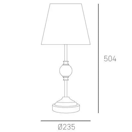 Stołowa LAMPA klasyczna MONACO T01230WH Cosmolight biurkowa LAMPKA salonowa abażurowa biała