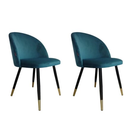 Zestaw krzeseł CLAUDINE 1 VELVET GOLD 2 szt morskie