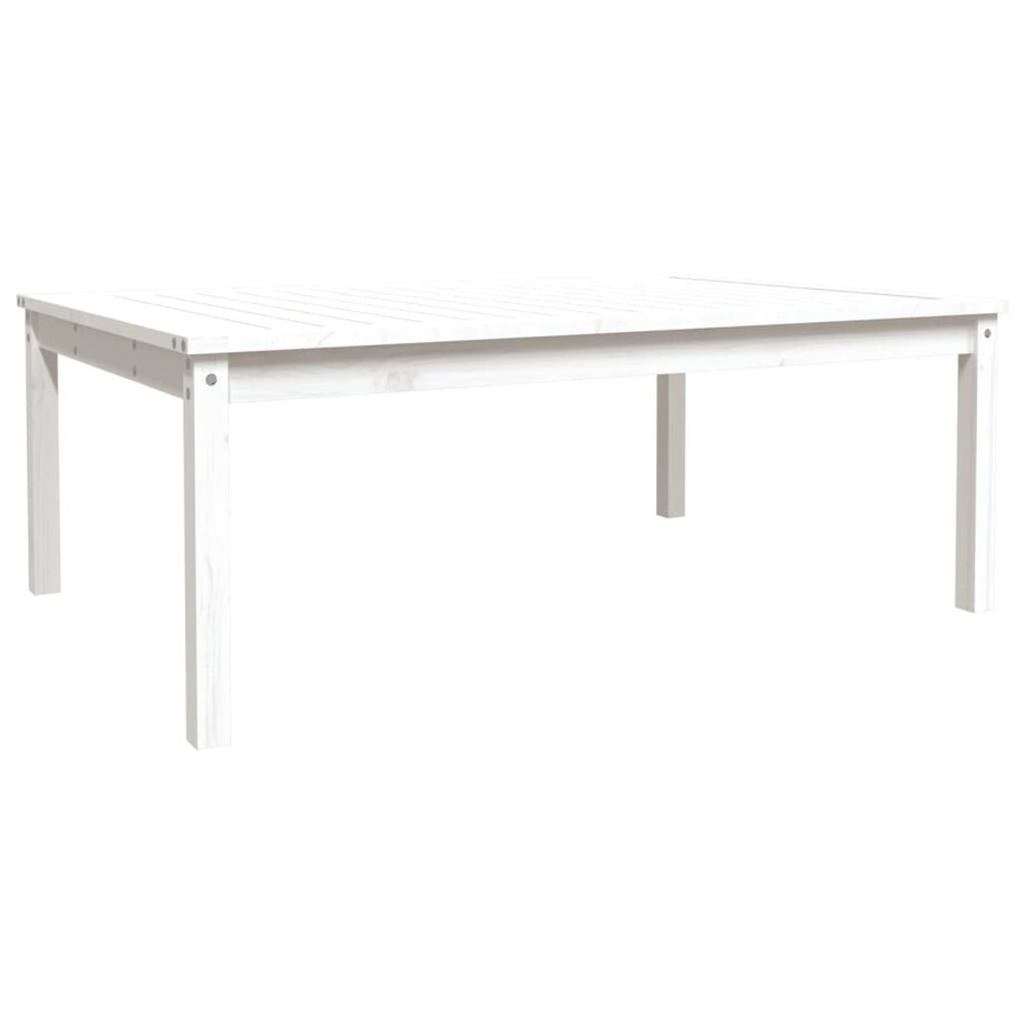 vidaXL Stolik ogrodowy, biały, 121x82,5x45 cm, lite drewno sosnowe