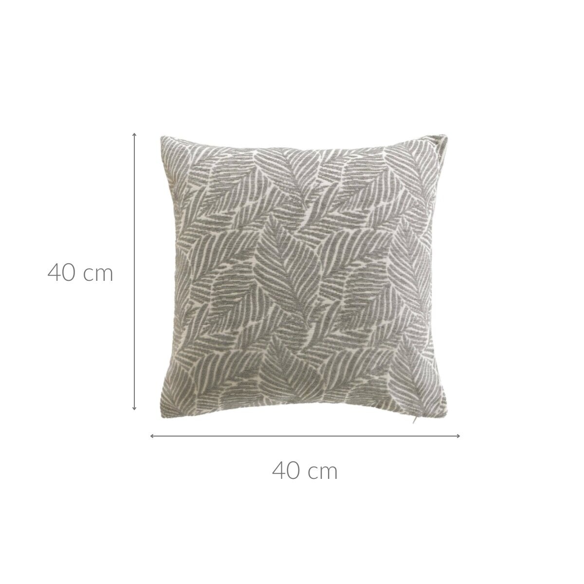 Ozdobna poduszka, żakardowy wzór liści,40 x 40 cm