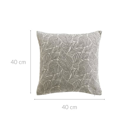 Ozdobna poduszka, żakardowy wzór liści,40 x 40 cm