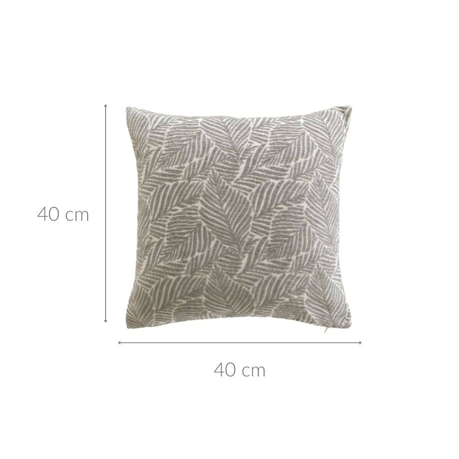 Ozdobna poduszka, żakardowy wzór liści,40 x 40 cm