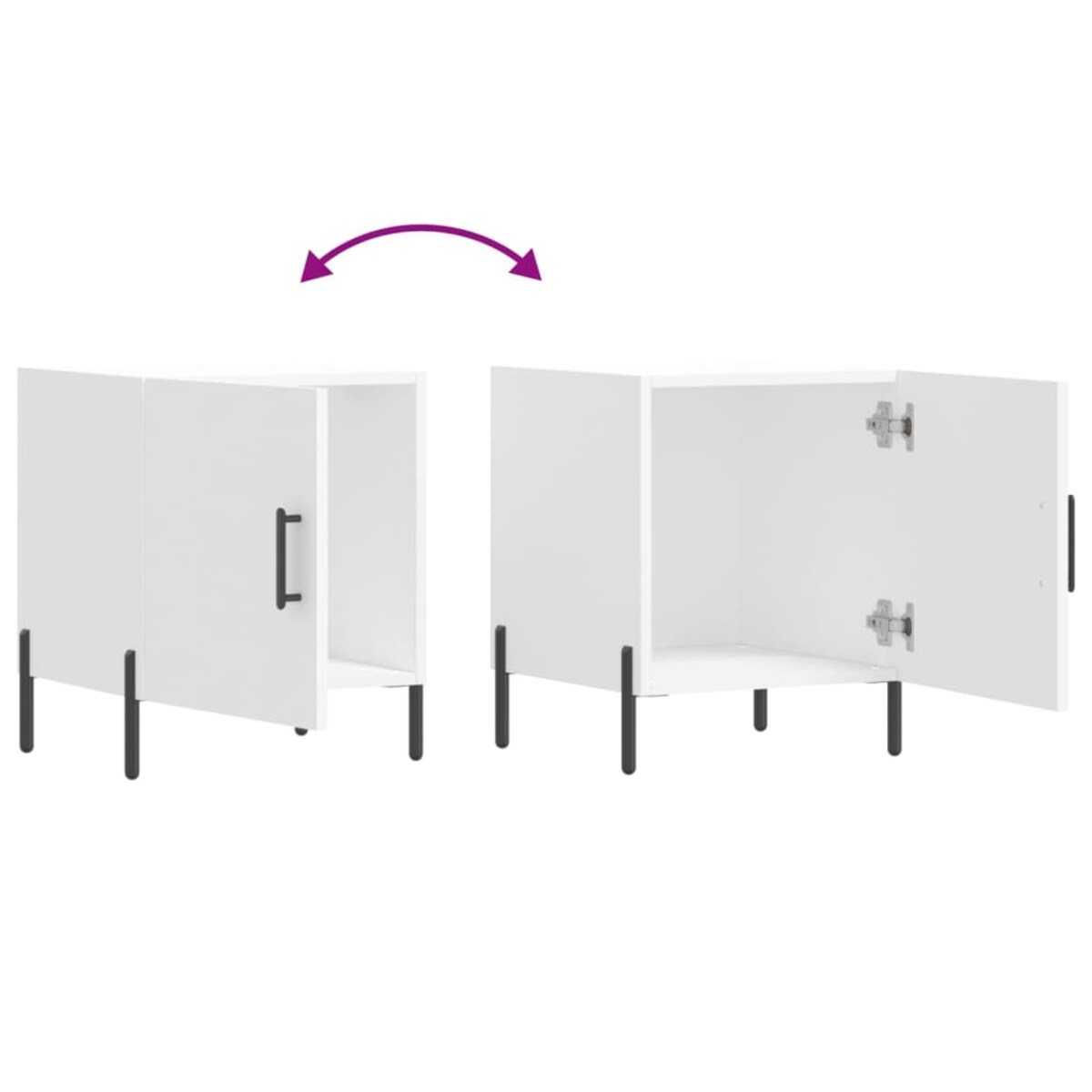 vidaXL Szafka nocna, biała, 40x40x50 cm, materiał drewnopochodny