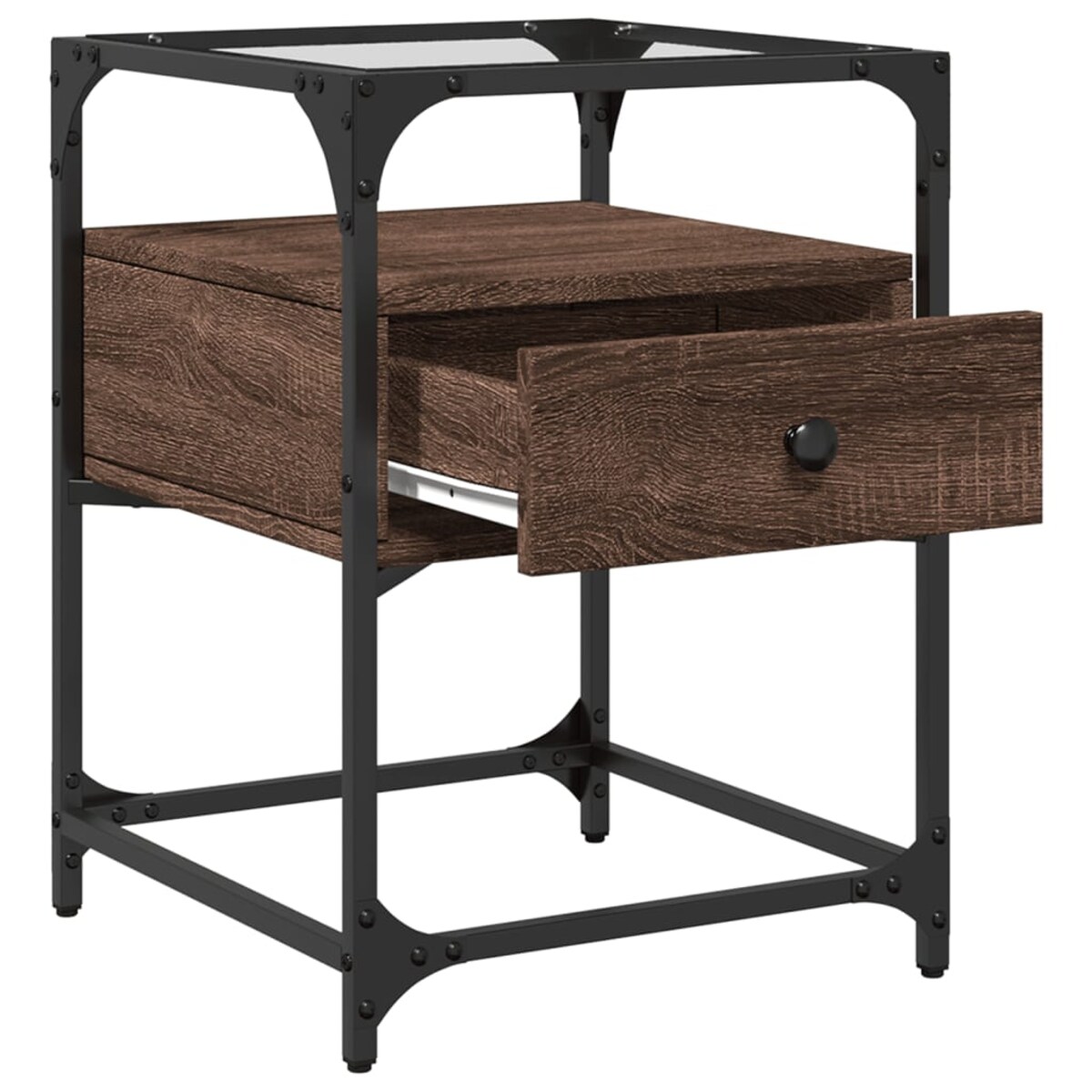 vidaXL Szafka nocna, brązowy dąb, 40x40x55 cm