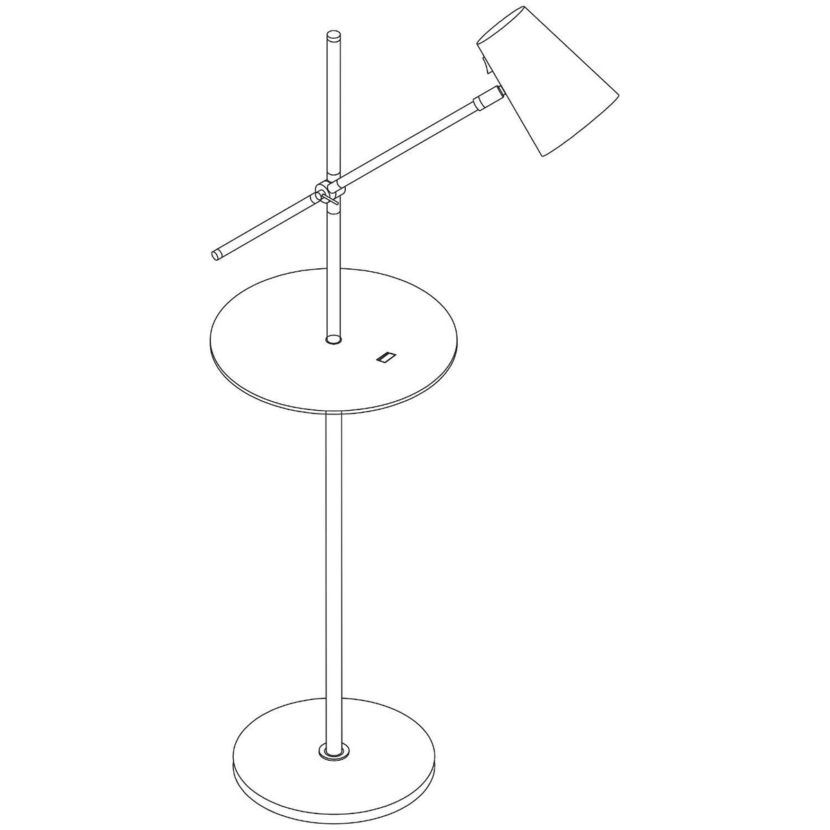 Stojąca LAMPA podłogowa LINEAR 107307 Markslojd metalowa OPRAWA z półką do salonu czarna