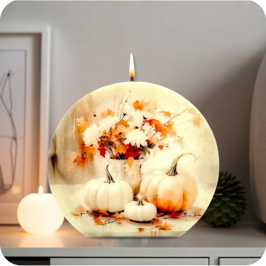 Świeca sojowa na prezent – jesienna dekoracja do wnętrz, bezzapachowa