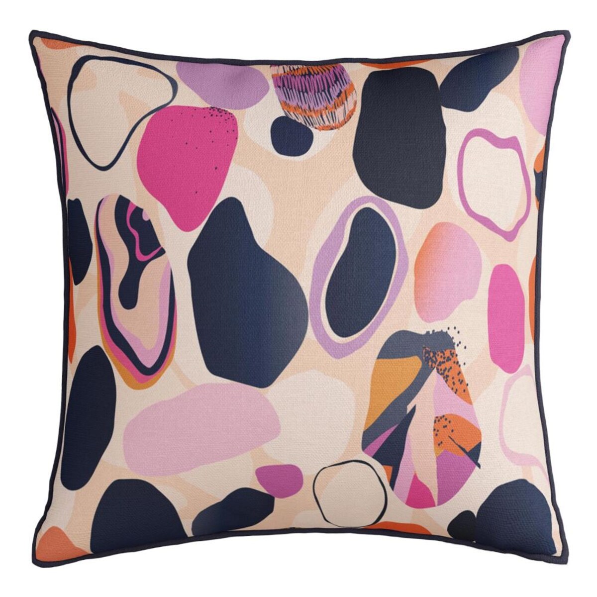 Poszewka dekoracyjna 43x43 kremowa, artystyczne kolorowe plamy