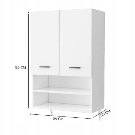 Szafka łazienkowa wisząca ścienna nad pralkę pojemne półki regał loft 64 cm