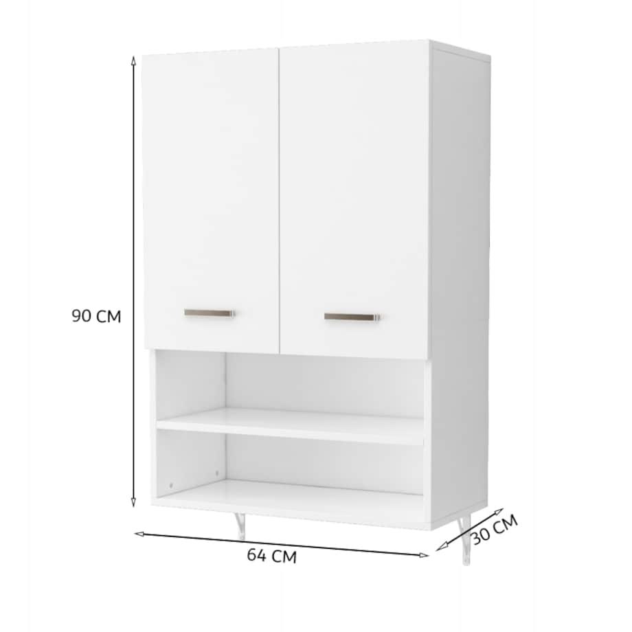 Szafka łazienkowa wisząca ścienna nad pralkę pojemne półki regał loft 64 cm