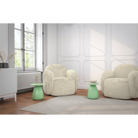 Stolik drewniany różne kolory Baobab 34, kolor pudrowa zieleń