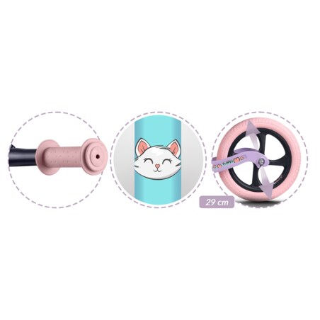 Rowerek biegowy dla dzieci magnesium Ricokids miętowo-różowy Funnu 760504