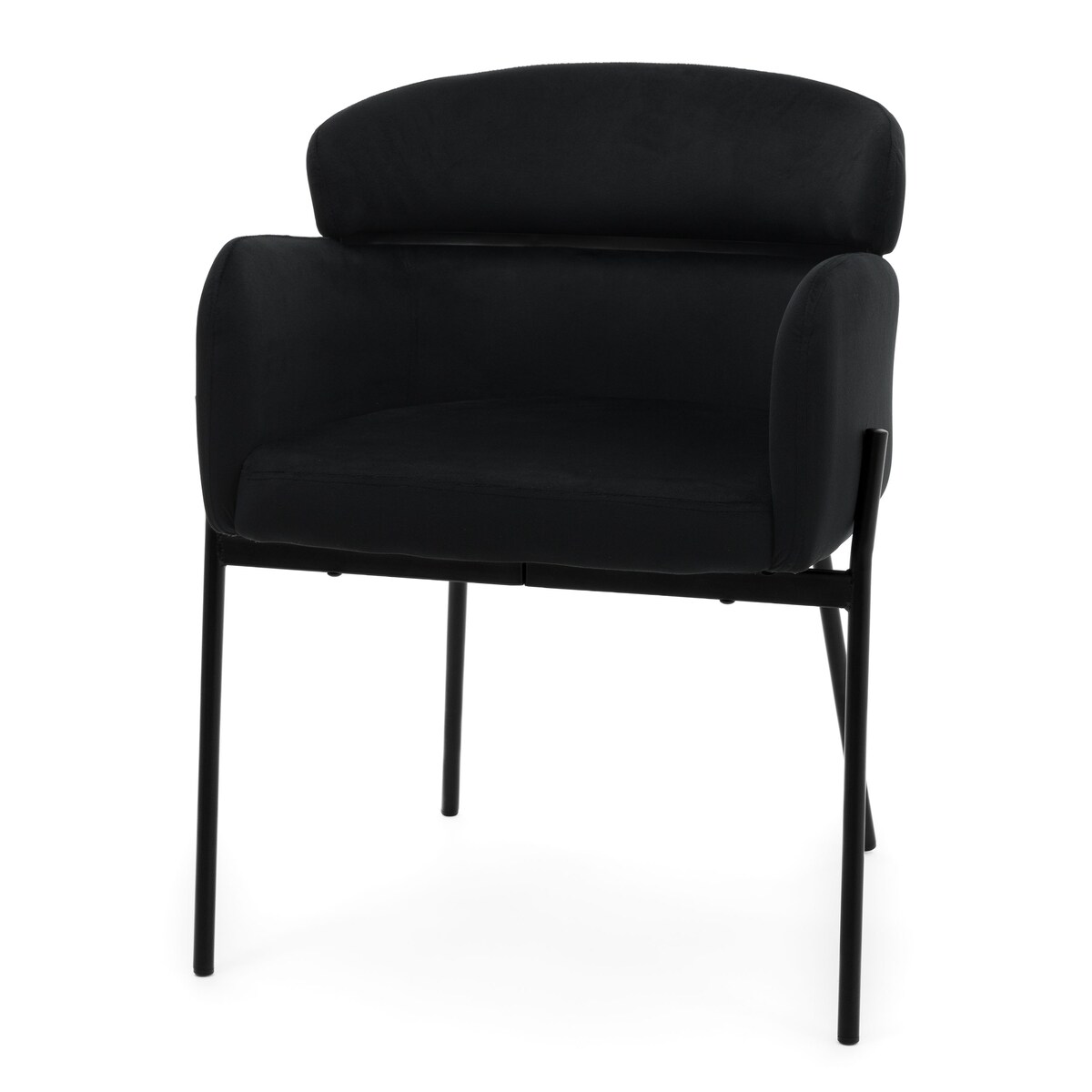 Krzesło tapicerowane welurowe do salonu BOLZANO czarne