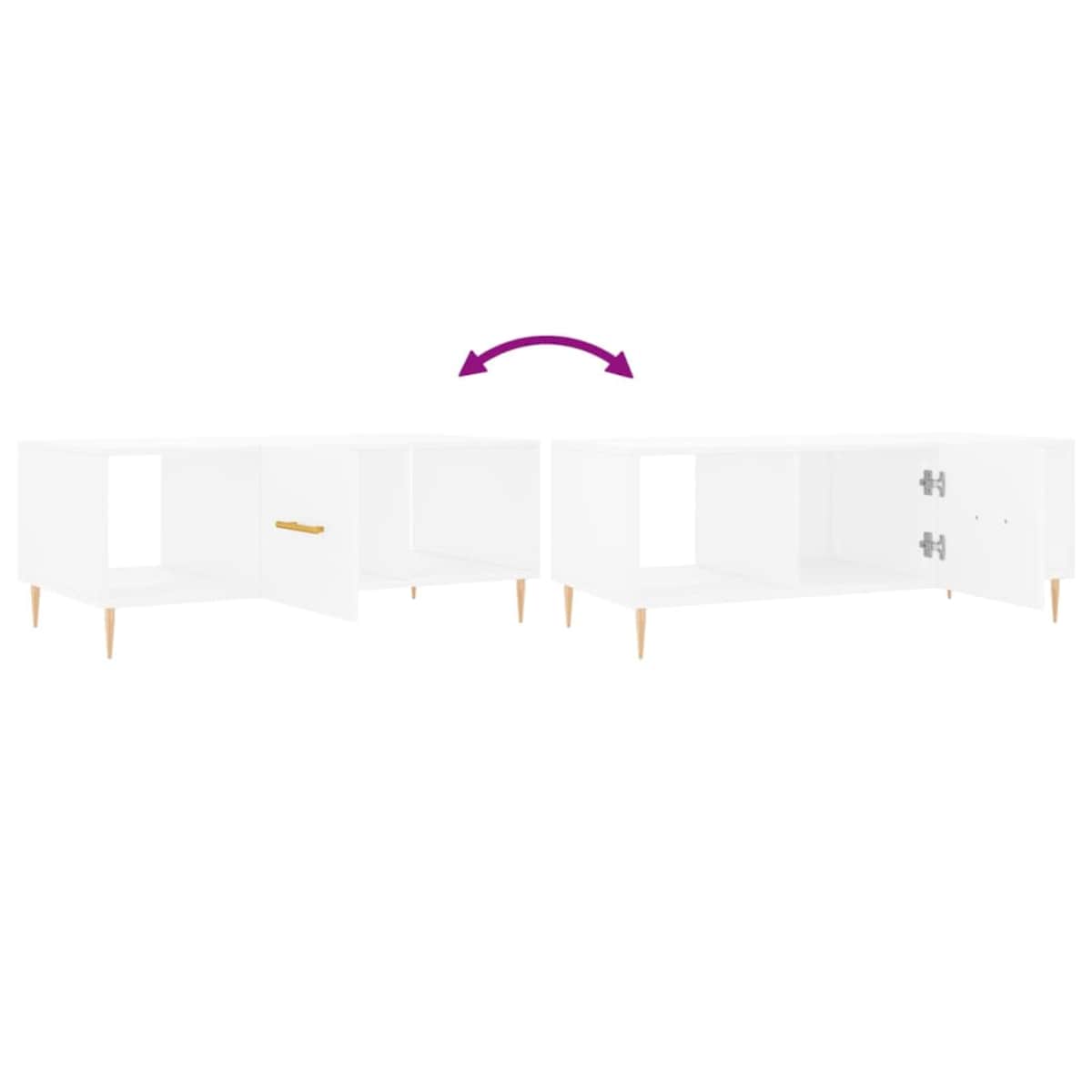 vidaXL Stolik kawowy, biały, 102x50x40 cm, materiał drewnopochodny