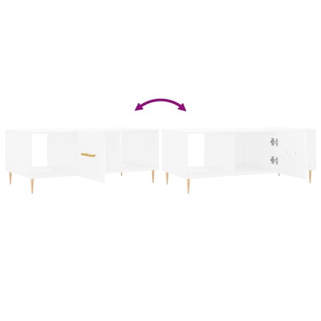 vidaXL Stolik kawowy, biały, 102x50x40 cm, materiał drewnopochodny