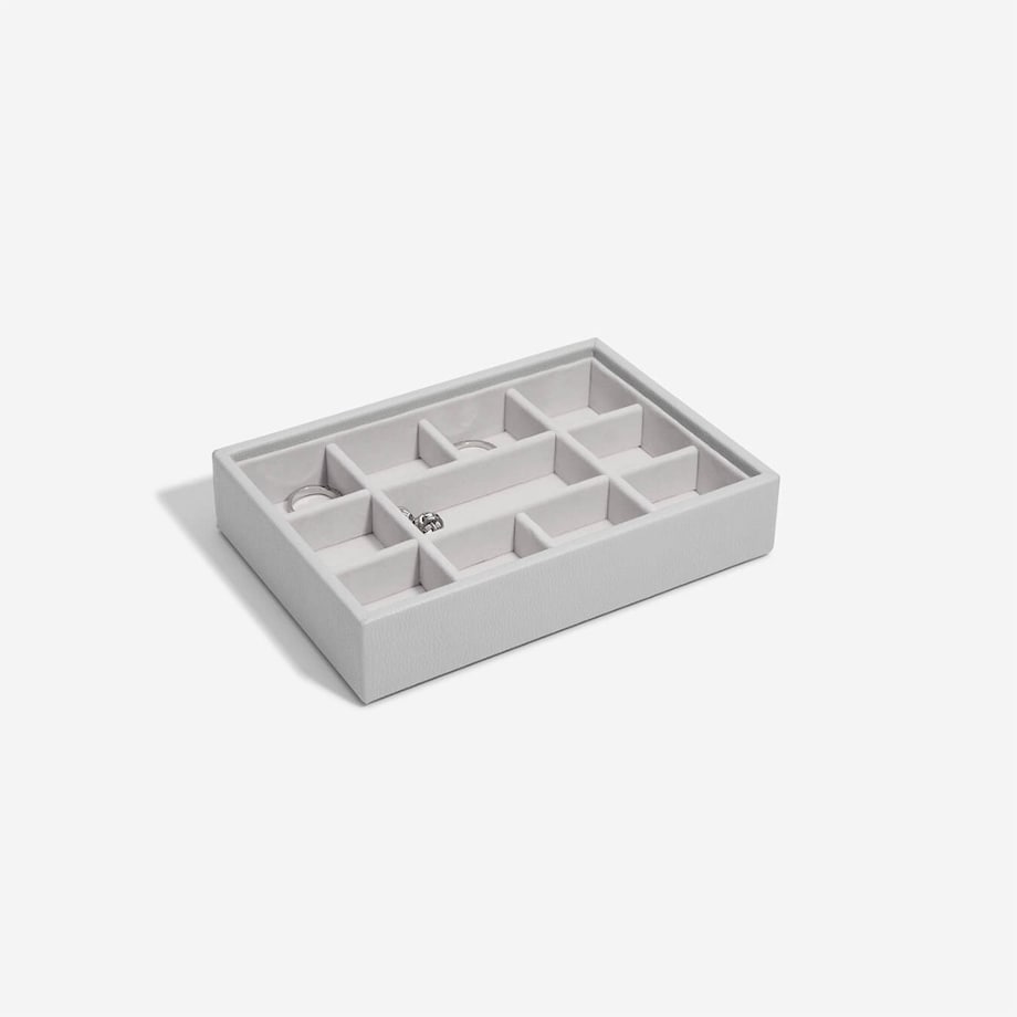 Szkatułka na biżuterię Stackers 11 komorowa mini kamienna szarość