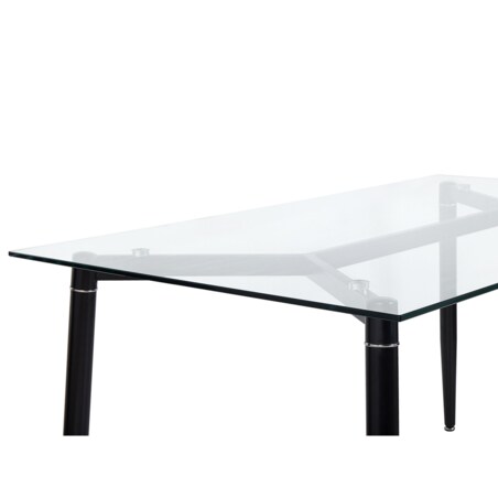 Stół do jadalni szklany 150 x 90 cm czarny TOTHAM