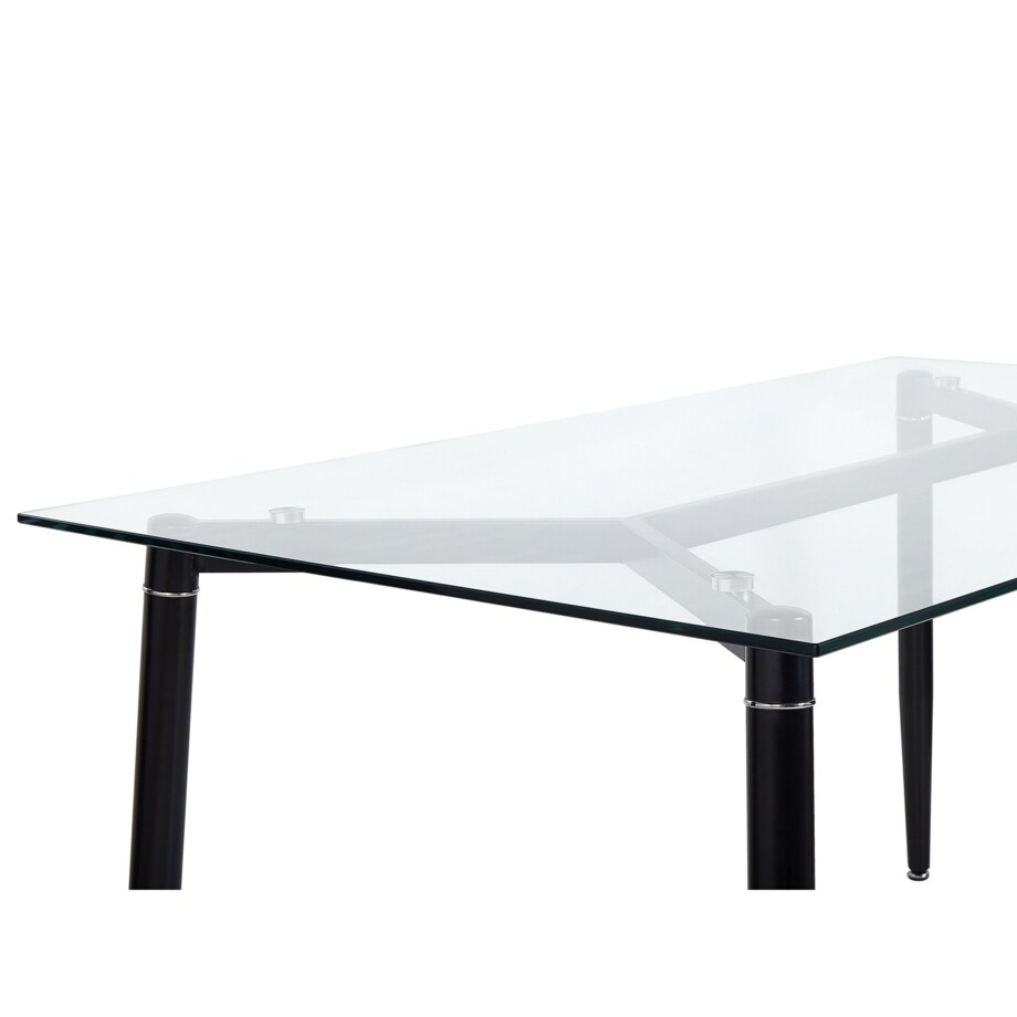Stół do jadalni szklany 150 x 90 cm czarny TOTHAM