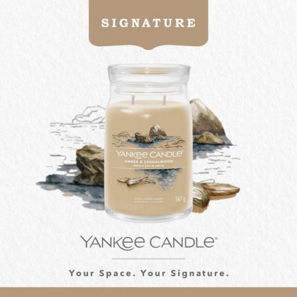 YC SIGNATURE – Świeca duża AMBER & SANDALWOOD