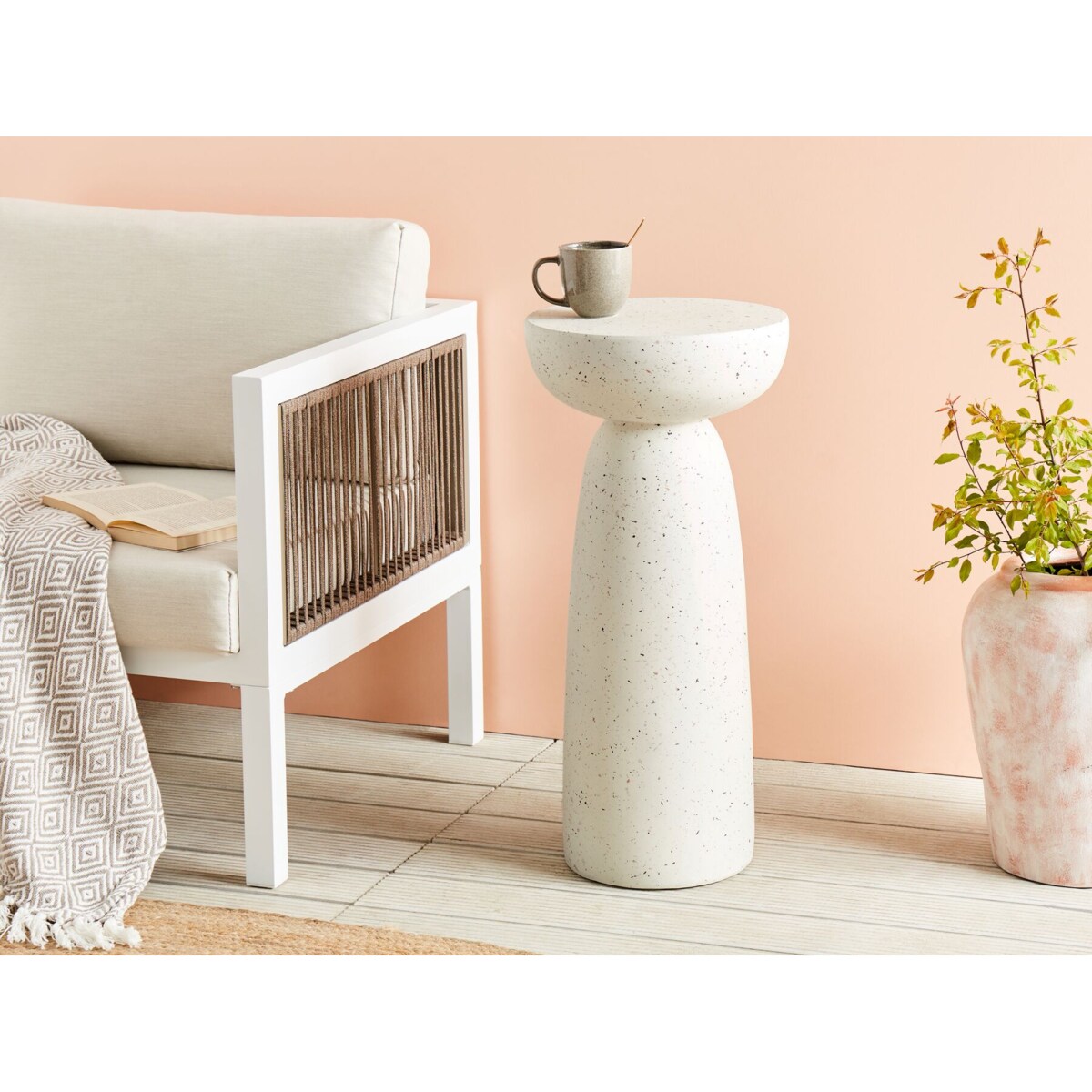 Stolik pomocniczy CADINI Złamana biel