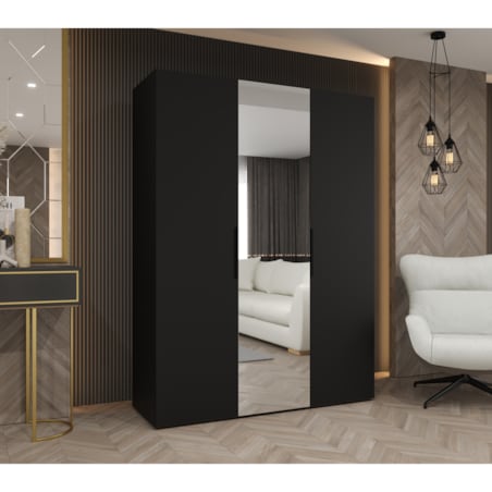 Szafa uchylna otwierana MARBELLA 2 150 wys. 202 cm Czarny + u. Czarny