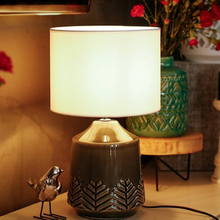 KONSIMO HYSSO Lampa stołowa ozdobna 2szt. kolor szary