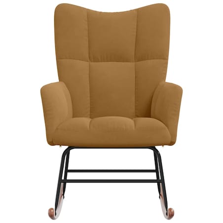 vidaXL Fotel bujany, brązowy, tapicerowany aksamitem
