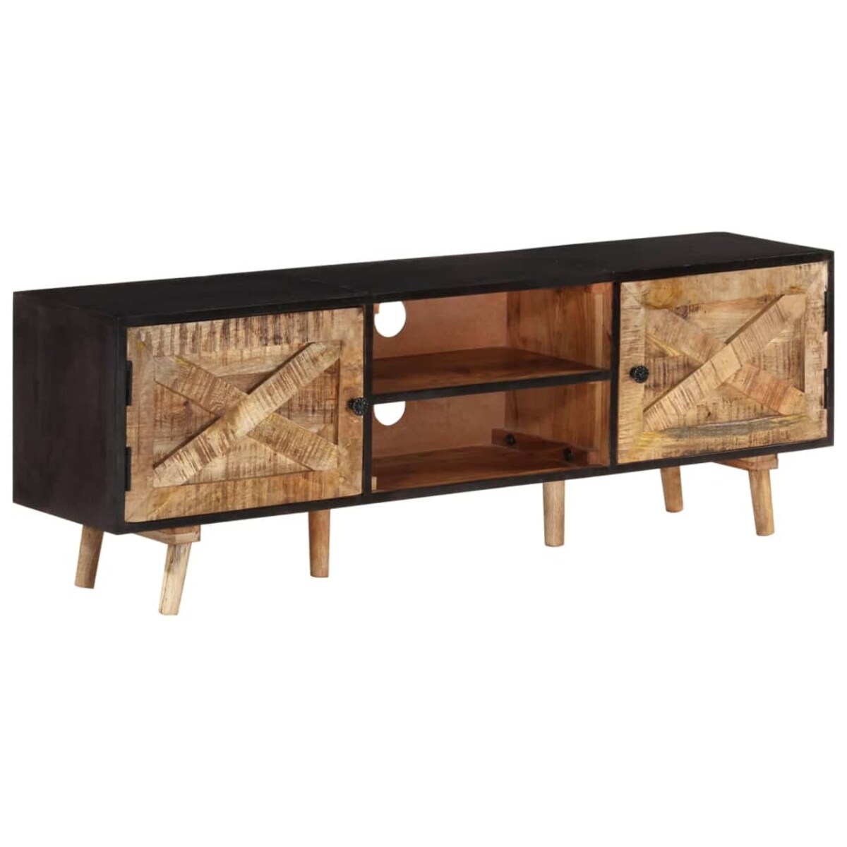 vidaXL Szafka pod TV, 140x30x46 cm, surowe drewno mango i akacjowe
