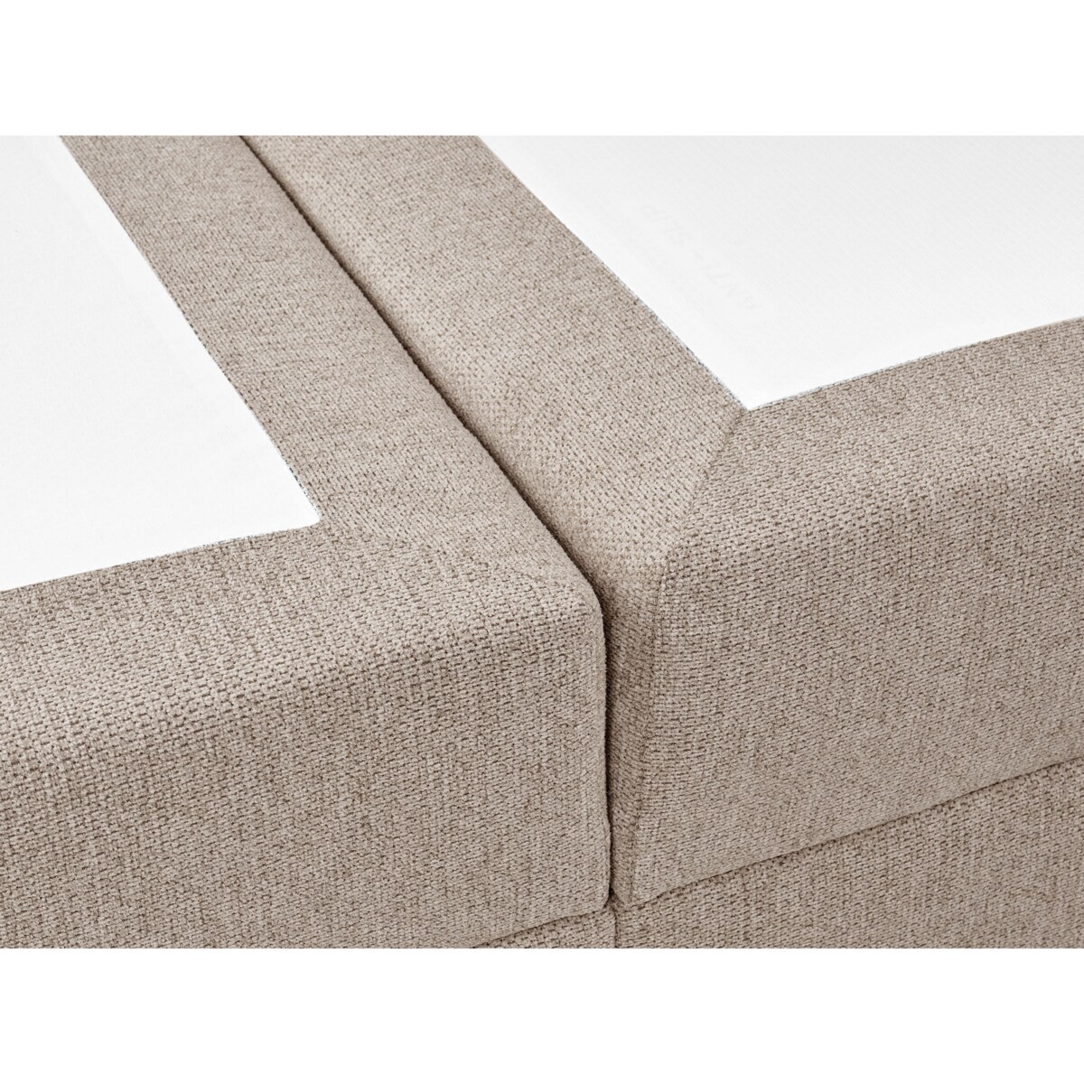 Łóżko kontynentalne z pojemnikiem MAJOR 180 x 200 cm Beżowoszary