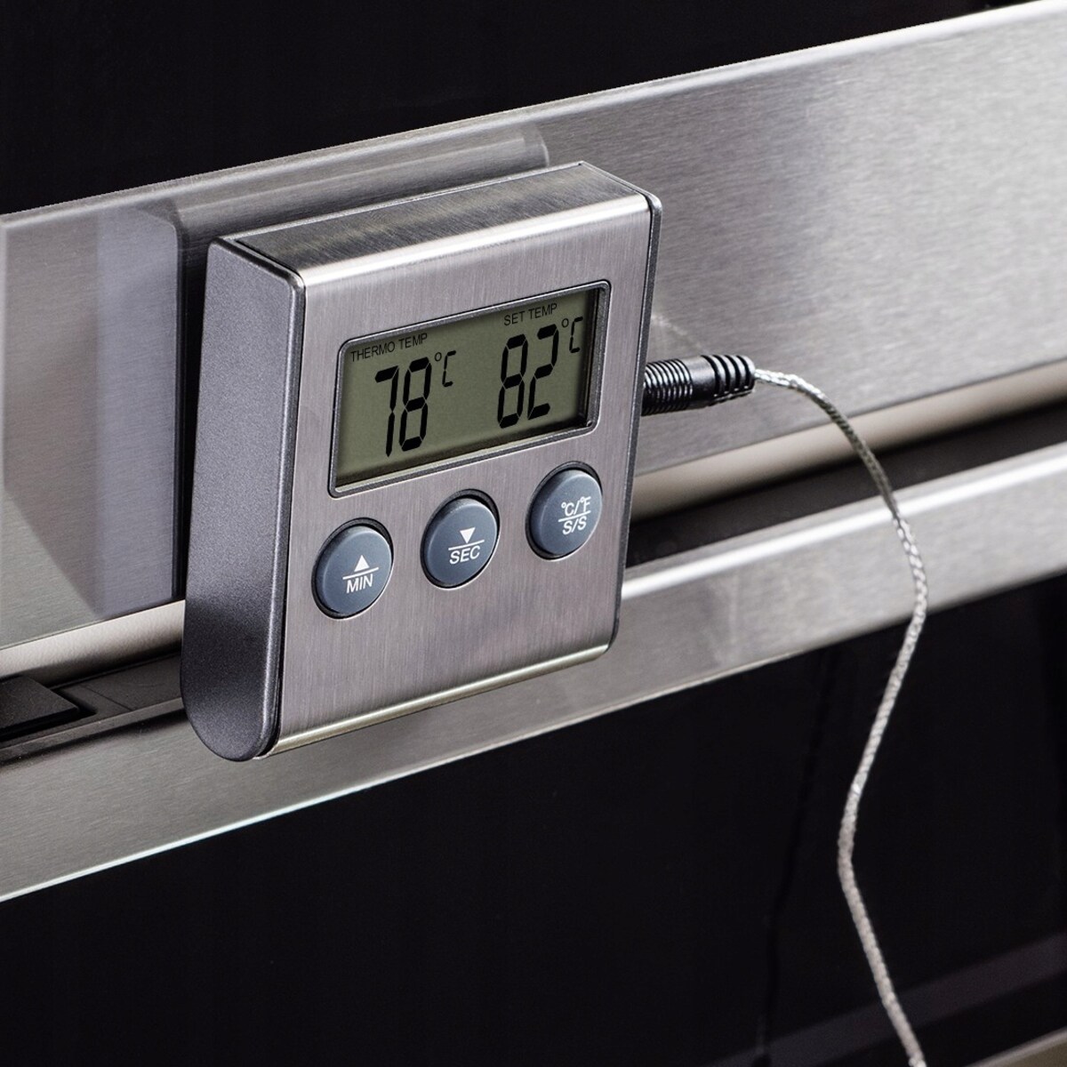 XAVAX Termometr do mięsa cyfrowy z zegarem