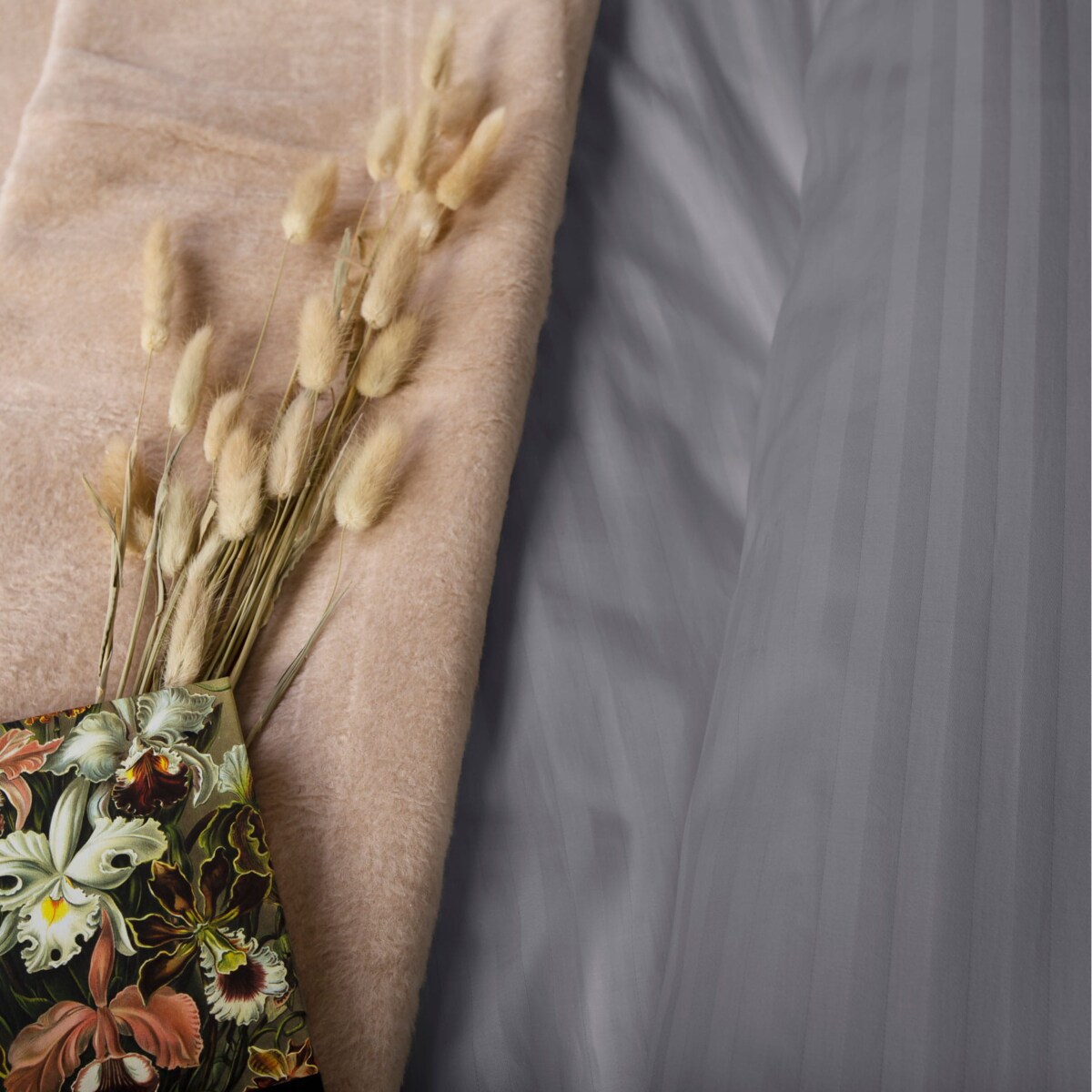 Pościel satyna bawełniana 160x200 Exclusive Cizgili kolor antracyt