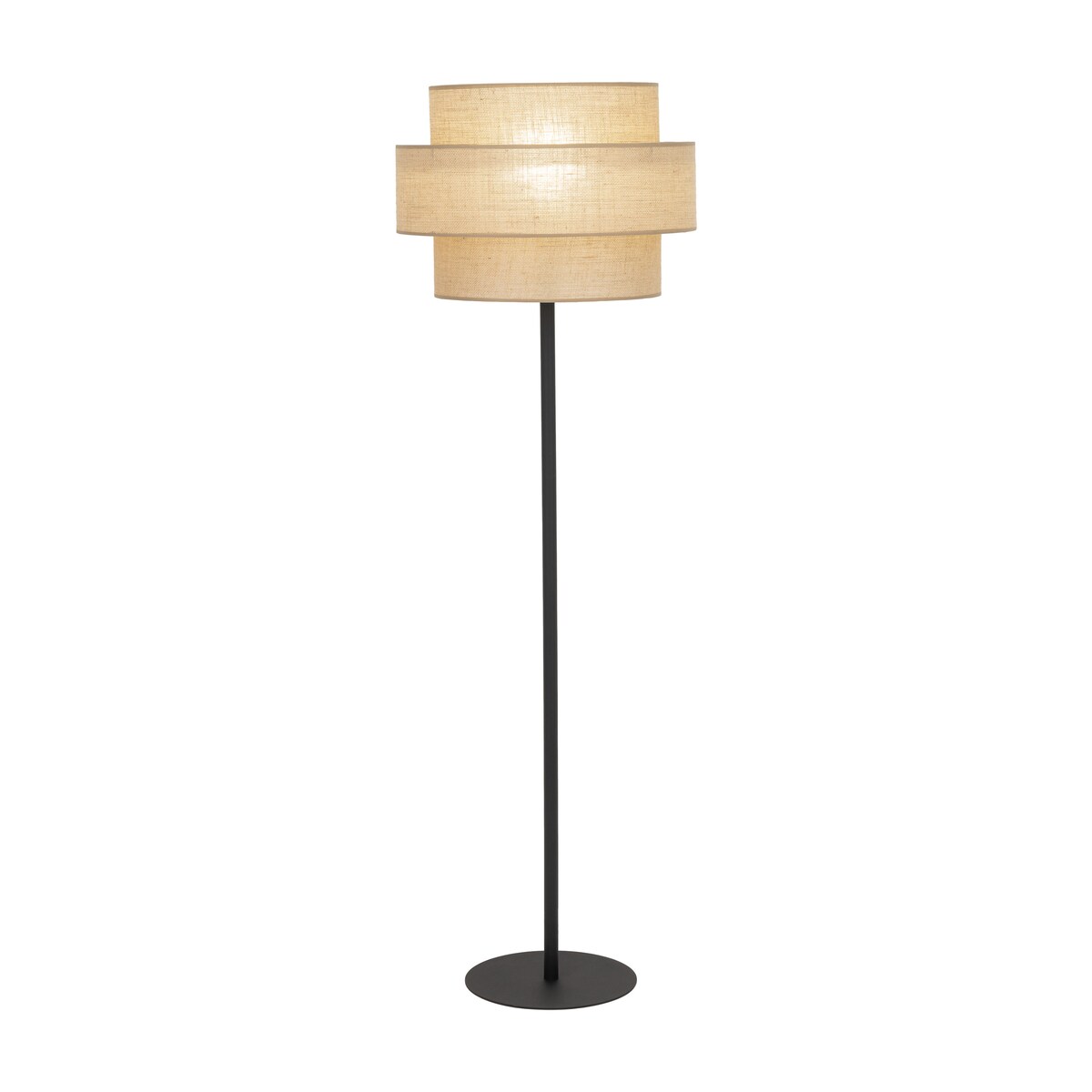 Lampa podłogowa TK Lighting CALISTO JUTA 5405 czarna/juta E27 155 cm do salonu sypialni nowoczesna naturalna
