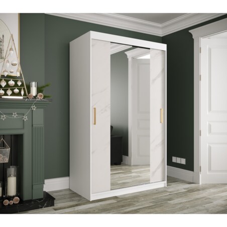 Szafa przesuwna Garderoba MARMUR T1 120 gł. 62 biały