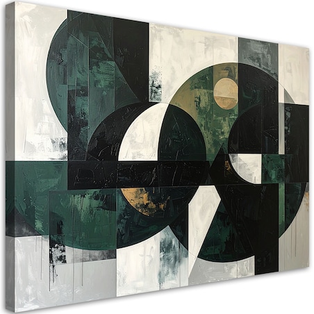 Obraz do salonu sypialni biura, Abstrakcja kształty geometryczne zielony