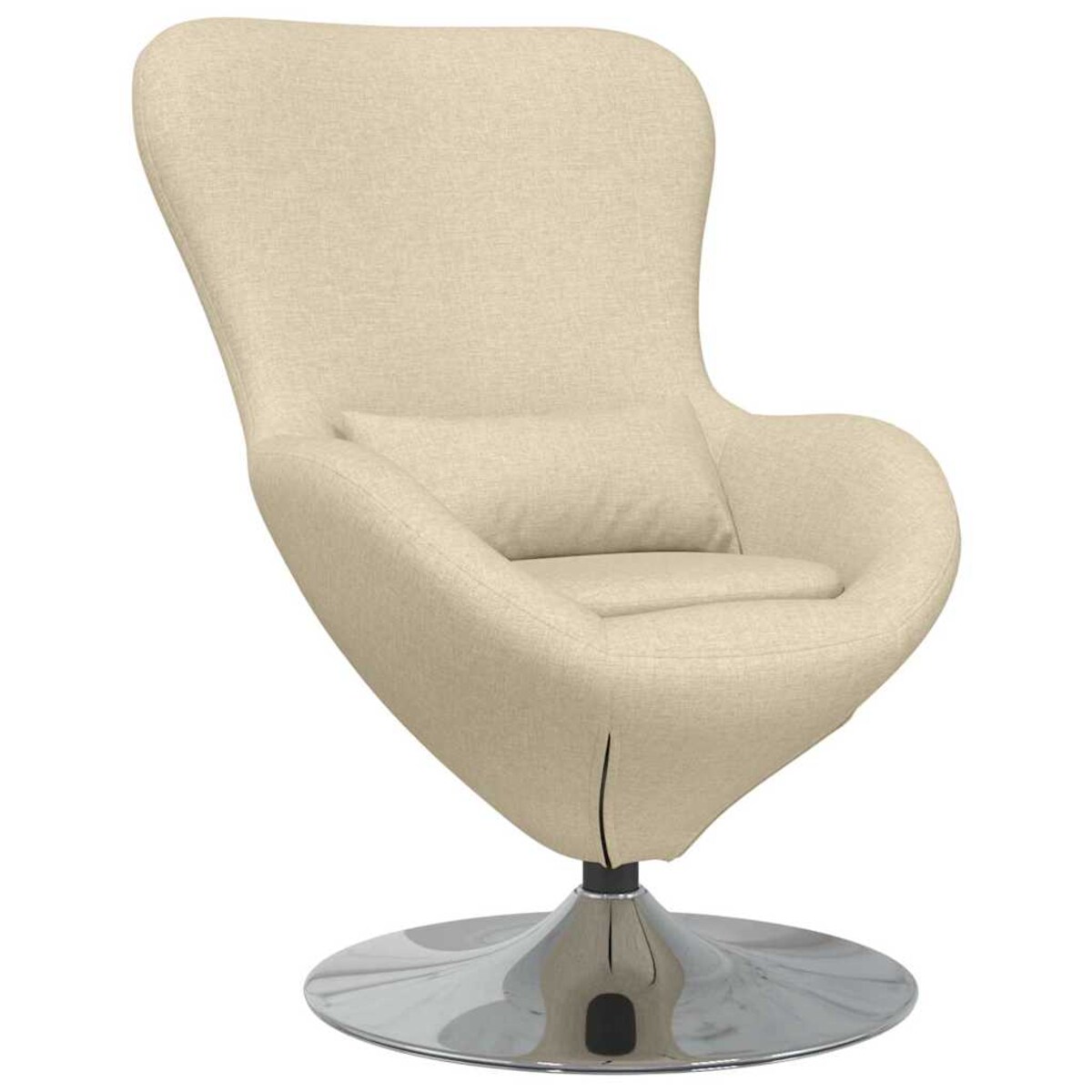 vidaXL Fotel jajo Kremowy 63 x 73 x 90 cm tkanina