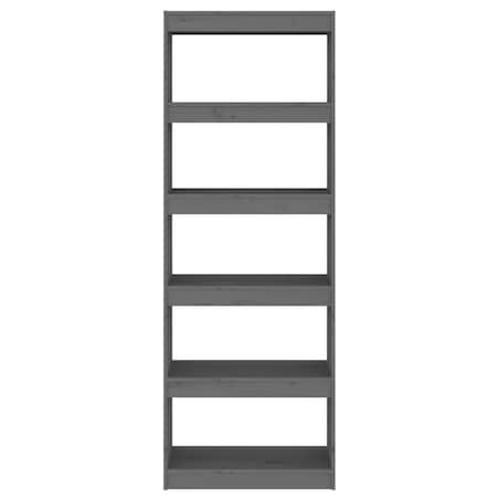 vidaXL Regał na książki/przegroda, szary, 60x30x167,5 cm, sosnowy