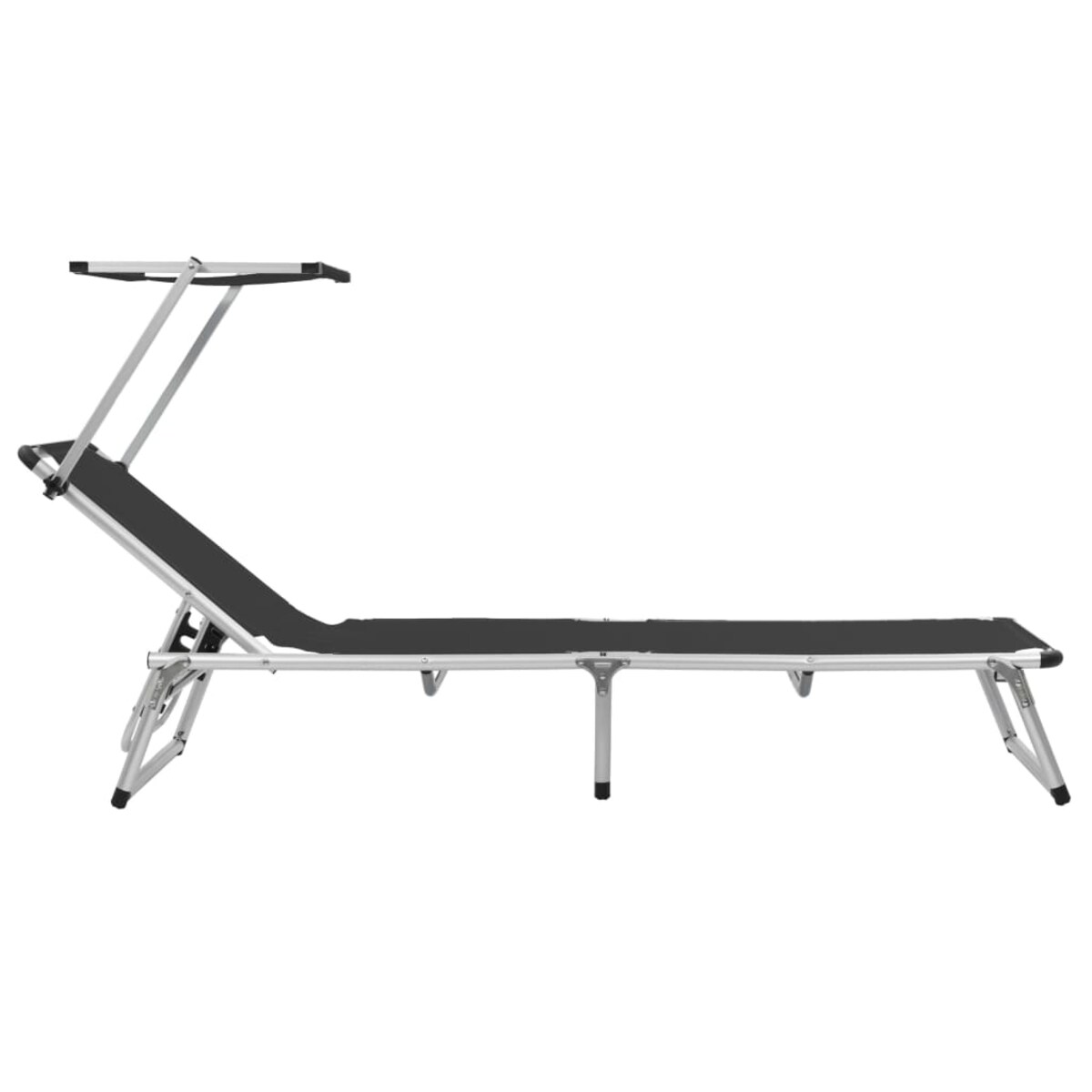 vidaXL Składane leżaki z daszkiem, 2 szt., aluminium i textilene