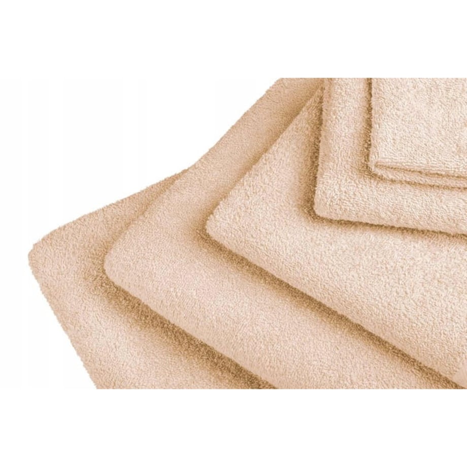 Beżowy Ręcznik Hotelowy Kąpielowy do Spa Duży Gruby Frotte 50 x 100 450 g/m2