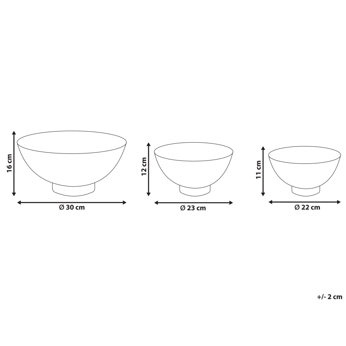 Zestaw 3 mis dekoracyjnych złoty BARU