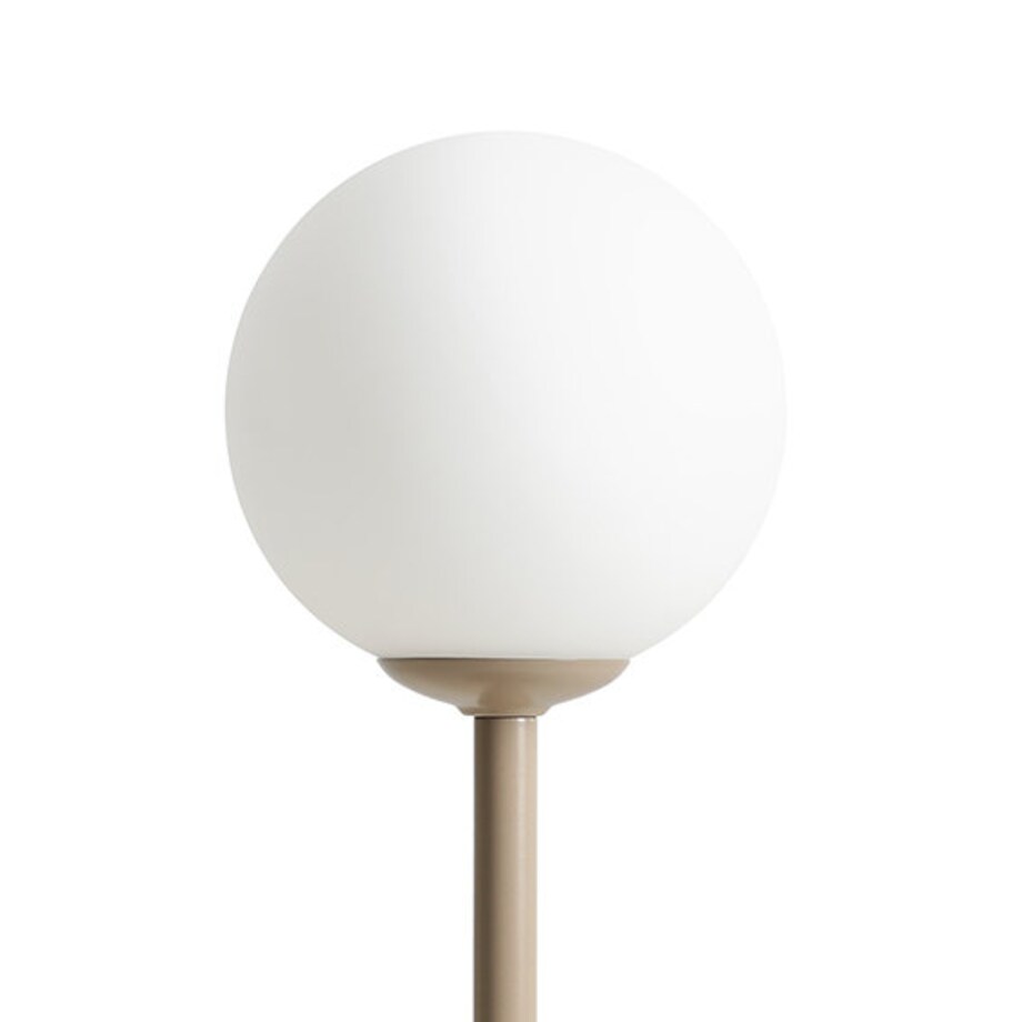 Stołowa lampa stojąca Pinne 1080B17 Aldex modernistyczna kula szklana beżowa biała