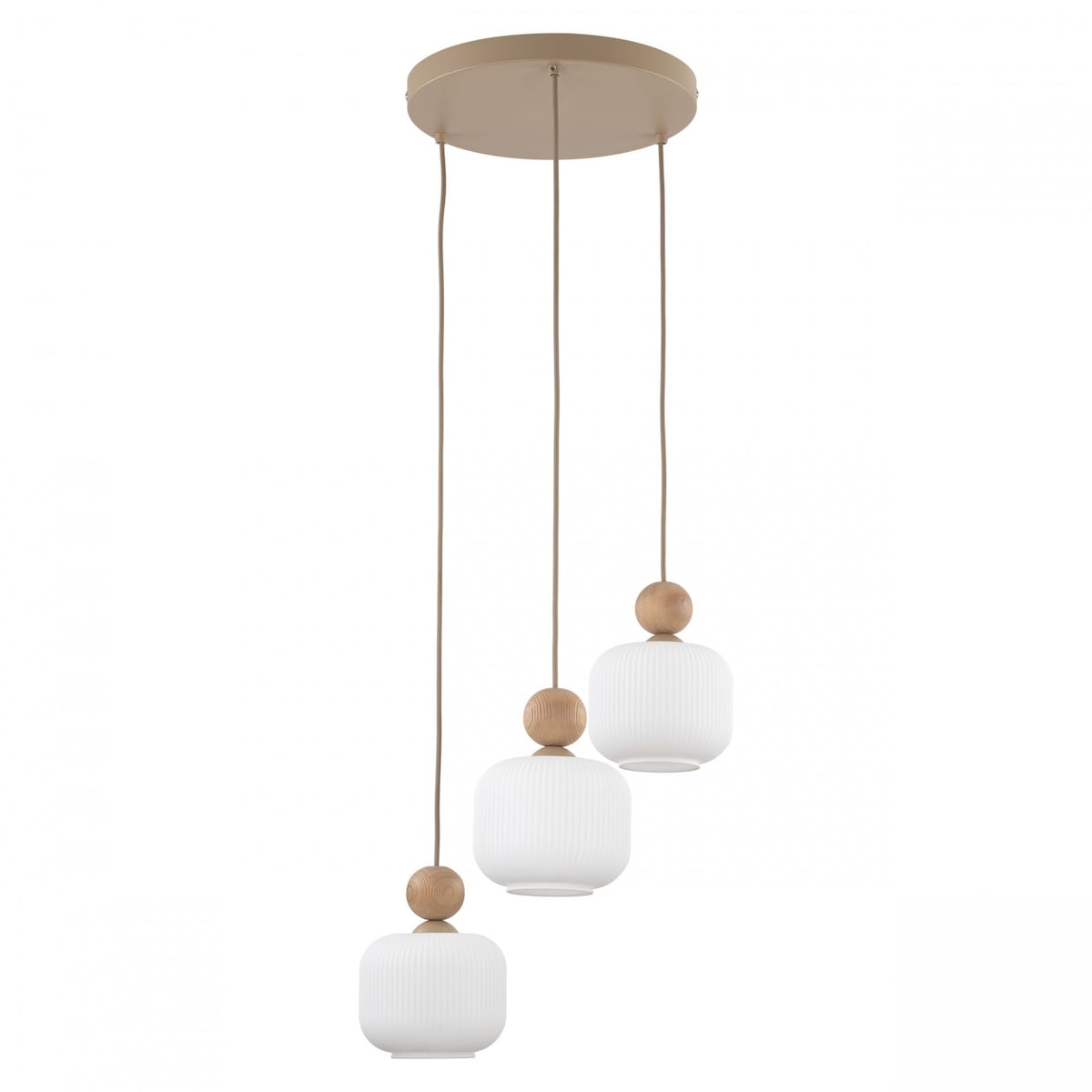 Lampa wisząca TK Lighting BALLO 11050 3xE14 Sabia/Biały regulowana wysokość metal szkło 35 cm