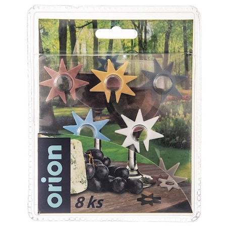 Znaczniki na Szklanki Kubki Kufle Silikonowe Kolorowe Gwiazdy Zestaw 8 szt